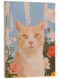Wood print Garden Cat - Felipe Hora