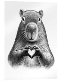 Akryylilasitaulu Capybara with heart