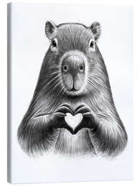 Canvas-taulu Capybara with heart