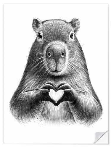 Wall sticker Capybara with heart