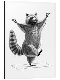 Cuadro de aluminio Raccoon doing yoga - Nikita Korenkov