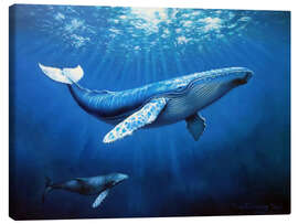 Canvastavla Whale family - Yoo Choong Yeul