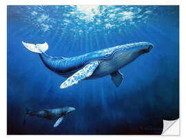 Sticker mural Whale family