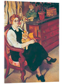 Acrylic print Portrait of Miss Lily Walton with Raminou - Suzanne Valadon