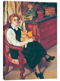 Canvas print Portrait of Miss Lily Walton with Raminou - Suzanne Valadon