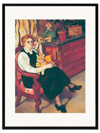Framed art print Portrait of Miss Lily Walton with Raminou - Suzanne Valadon