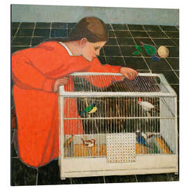 Alubild Silvia mit Vogelkäfig - Brocia Koller Pinell, 1907