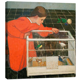 Tableau sur toile Silvia with birdcage - Brocia Koller Pinell, 1907