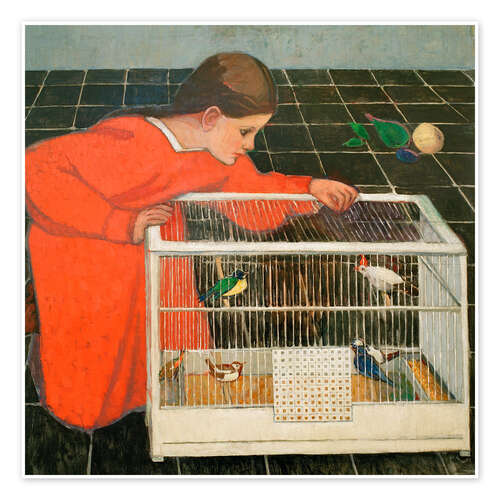 Poster Silvia with birdcage - Brocia Koller Pinell, 1907
