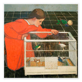 Poster Silvia with birdcage - Brocia Koller Pinell, 1907