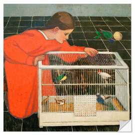 Wandsticker Silvia mit Vogelkäfig - Brocia Koller Pinell, 1907