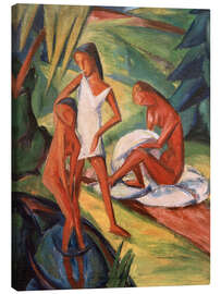 Tableau sur toile Three Girls by the Water I, 1918 - Dorothea Maetzel-Johannsen