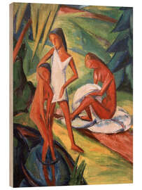Cuadro de madera Three Girls by the Water I, 1918