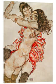 Acrylic print Two Women Embracing, 1915 - Egon Schiele