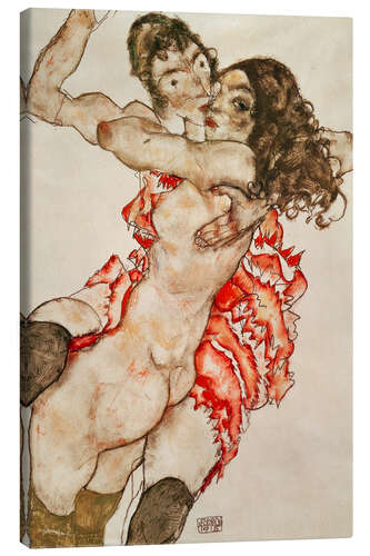 Tableau sur toile Two Women Embracing, 1915
