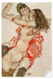 Autocolante decorativo Two Women Embracing, 1915