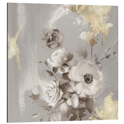 Aluminium print Goldleaf Bloom