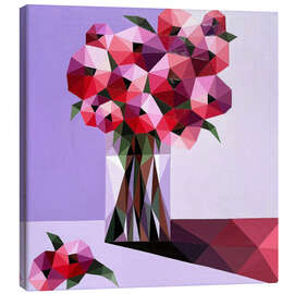 Canvas print Red Roses on Purple - Maria Tuzhilkina