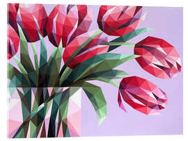 Acrylic print Red Tulips in a Vase - Maria Tuzhilkina