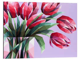 Stampa su alluminio Red Tulips in a Vase