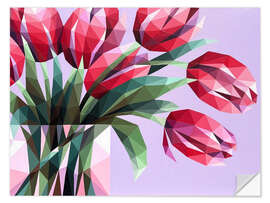 Adesivo murale Red Tulips in a Vase