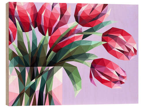 Obraz na drewnie Red Tulips in a Vase