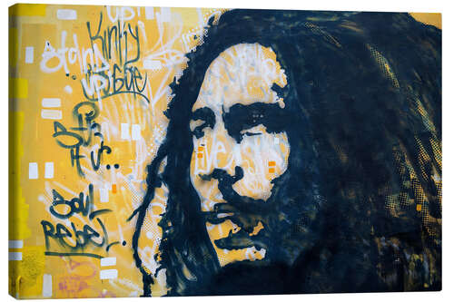 Tableau sur toile Bob Marley mural, Kingston, Jamaica