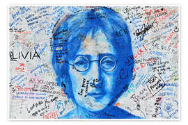 Wall print John Lennon Wall graffiti, Prague