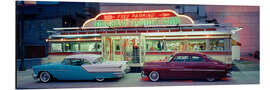 Aluminium print Diner with vintage cars in St. Paul, Minneapolis