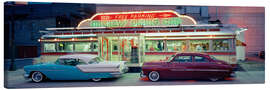 Tableau sur toile Diner with vintage cars in St. Paul, Minneapolis