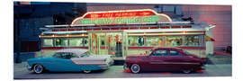 Foam board print Diner with vintage cars in St. Paul, Minneapolis