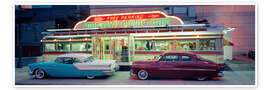 Wandbild Diner mit Oldtimern in St. Paul, Minneapolis