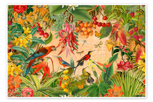 Plakat Tropical Summer Garden Fruits