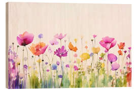 Hout print Summer meadow