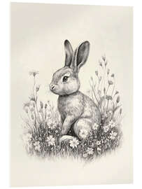Akrylglastavla Vintage Easter Bunny Sketch