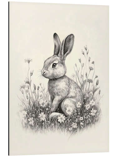Obraz na aluminium Vintage Easter Bunny Sketch