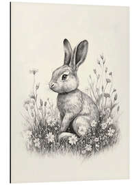 Obraz na aluminium Vintage Easter Bunny Sketch