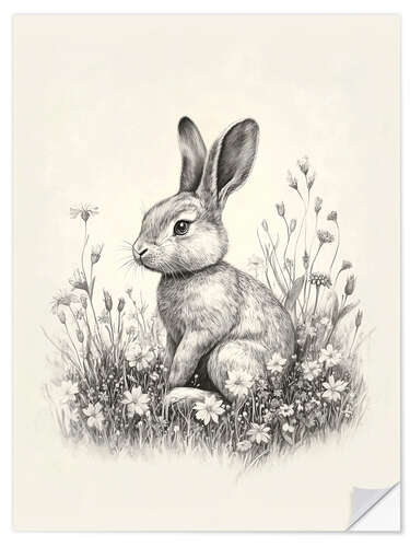 Wandsticker Osterhase-Skizze
