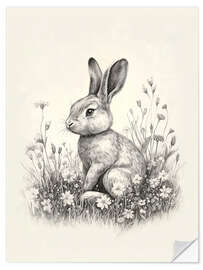 Wandsticker Osterhase-Skizze