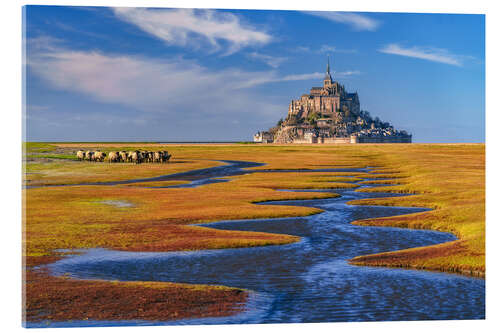 Tableau en verre acrylique Mont Saint Michel, France