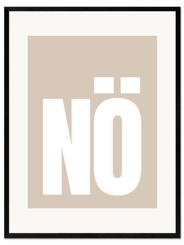 Framed art print NÖ, Beige