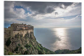 Acrylic print Orthodox monastery built on the cliff with sea view - George Pachantouris