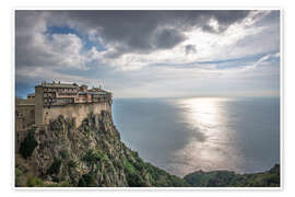 Wall print Orthodox monastery built on the cliff with sea view - George Pachantouris