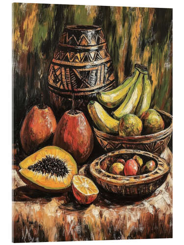 Akryylilasitaulu African still life