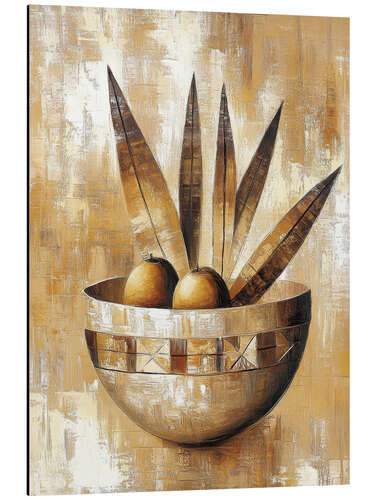 Aluminium print Still life with palm leaf