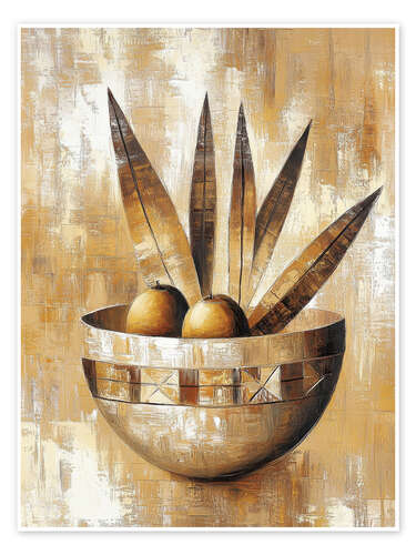 Poster Still life with palm leaf