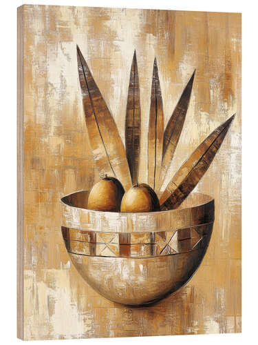 Stampa su legno Still life with palm leaf