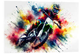 Acrylglasbild Motocross-Rennen in der Staubwolke I
