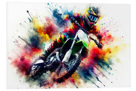Foam board print Motocross race in the dust cloud I - nobelart