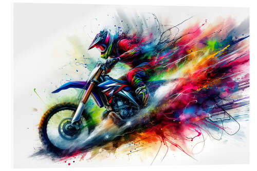 Acrylic print Motocross Race in the Dust Cloud II